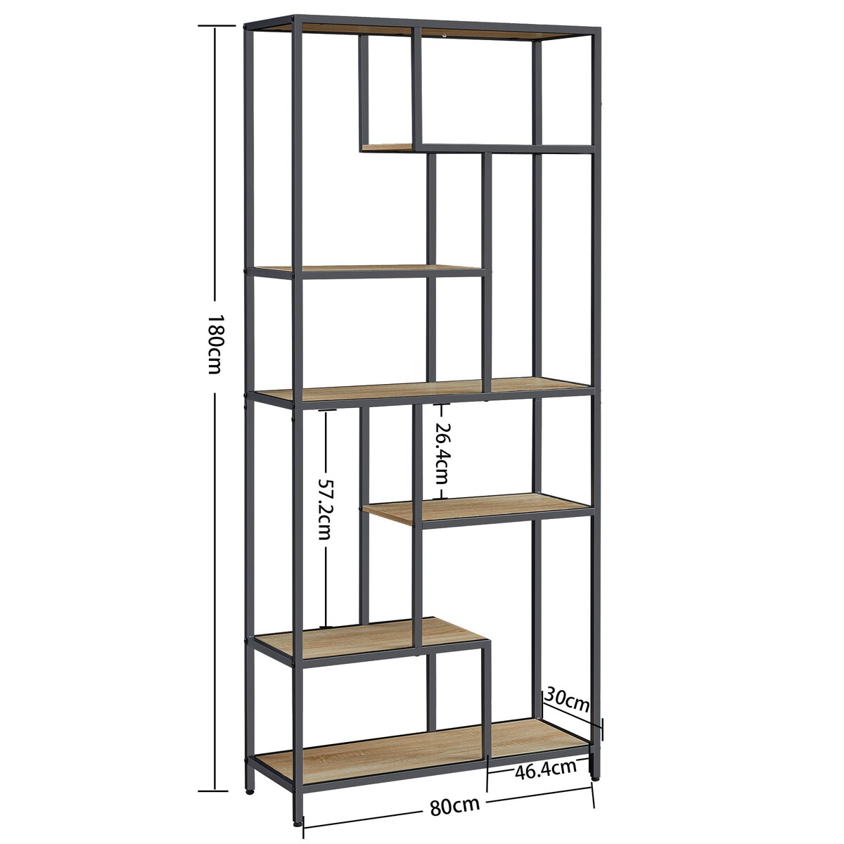 Regał 80X30X180 Cm Sonoma