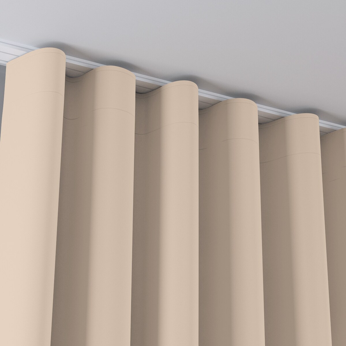 Zasłona na taśmie wave 130x245 kremowy beż