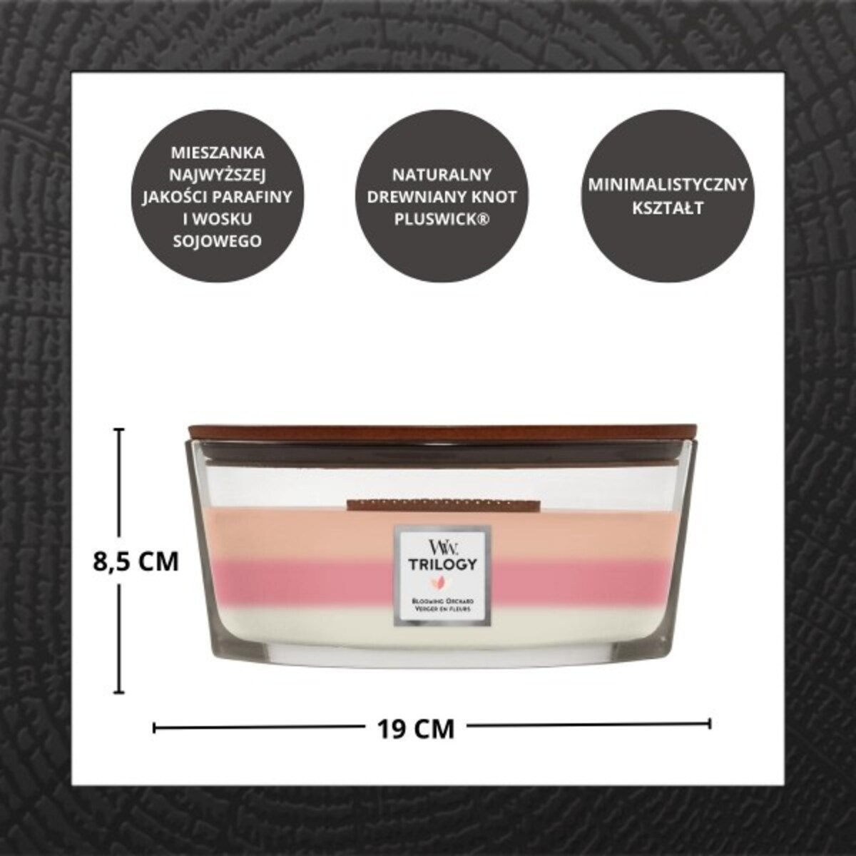 WoodWick świeca elipsa BLOOMING ORCHARD