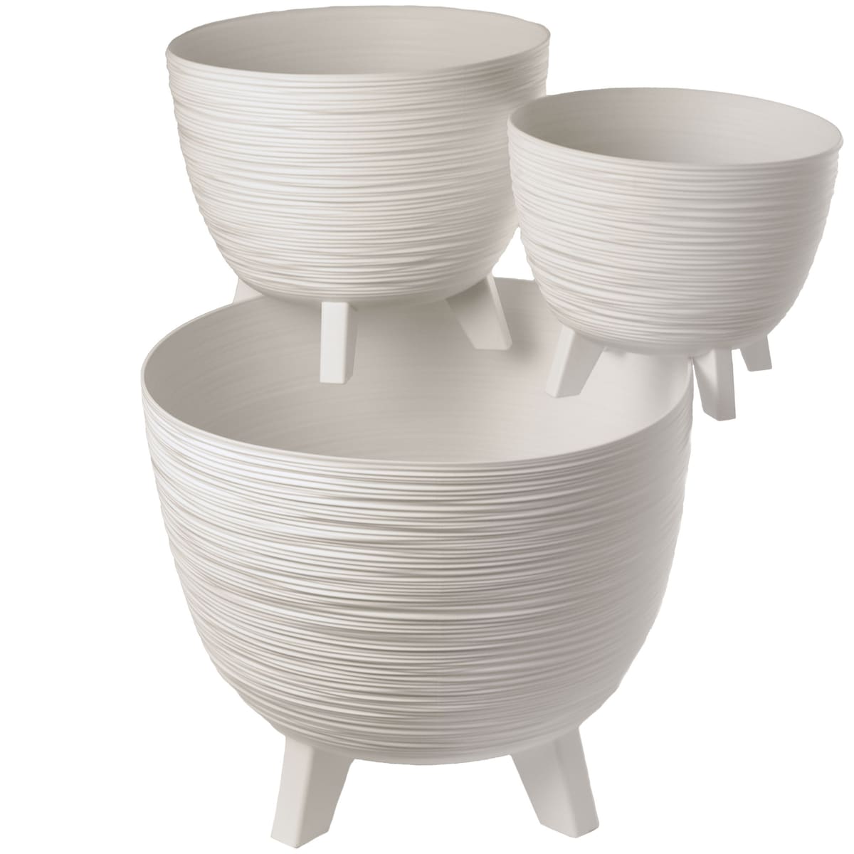 3X Donica Na Kwiaty Zestaw 23,6/29/39,5 Cm Na Nóżkach Doniczka Misa Do Domu Ogrodu