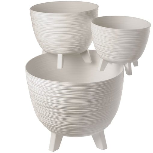 3X Donica Na Kwiaty Zestaw 23,6/29/39,5 Cm Na Nóżkach Doniczka Misa Do Domu Ogrodu