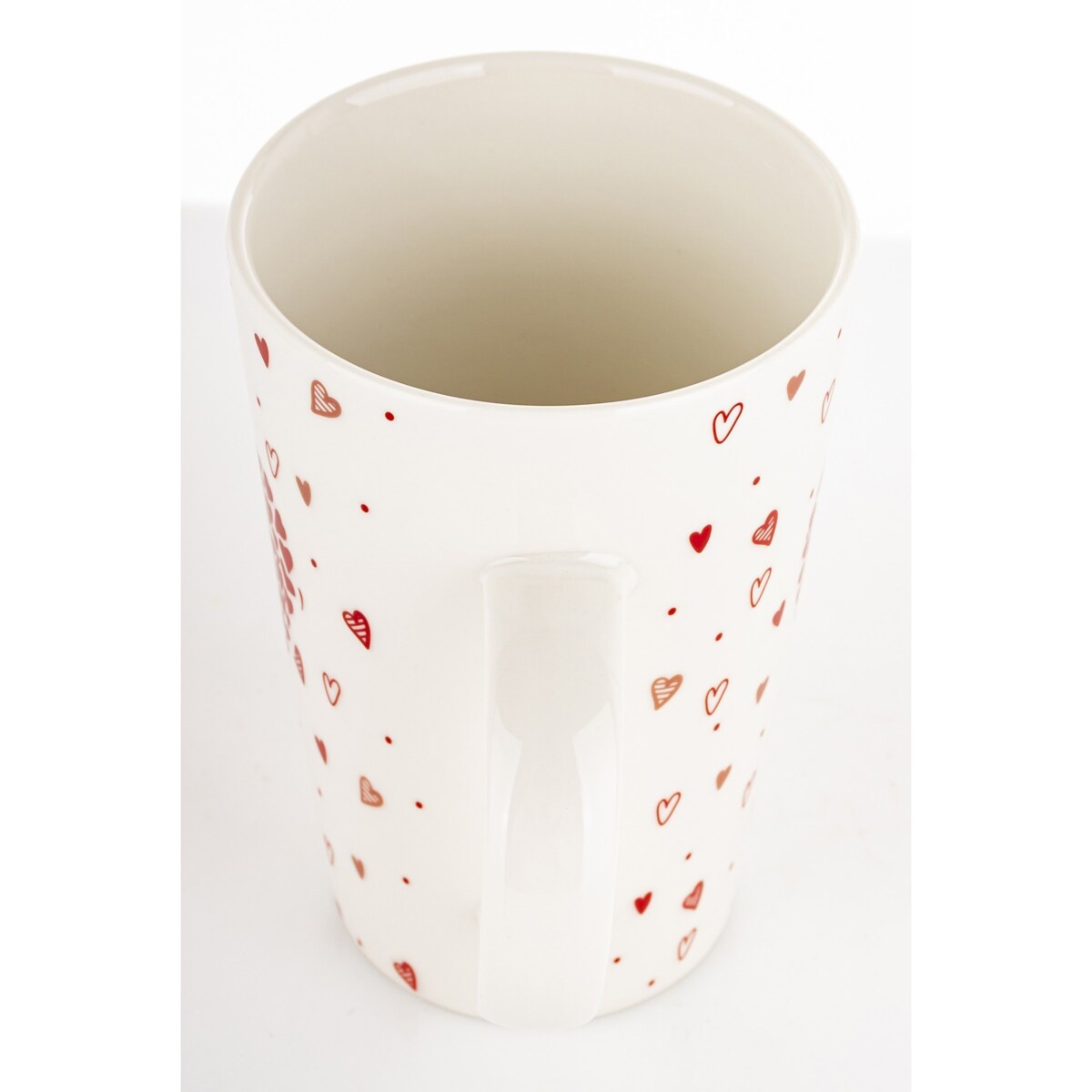 Kubek porcelanowy 440 ml z czerwonym sercem 13x13x8,5 cm  AMAR