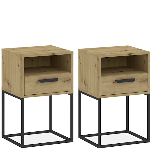 Konsimo RECTUS Zestaw stolików nocnych 2szt.w kolorze dębu artisan