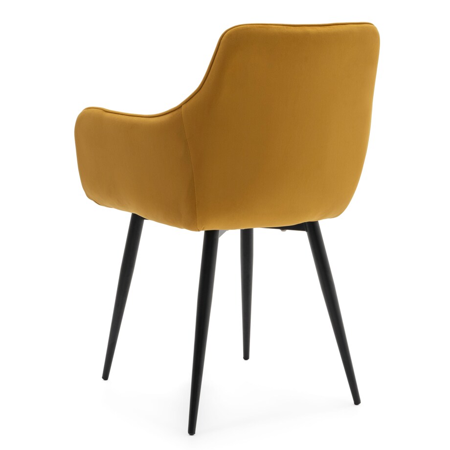 Krzesło tapicerowane welurowe GALLO velvet curry musztardowy