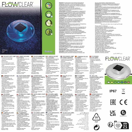 Bestway Pływająca lampa solarna, 58111