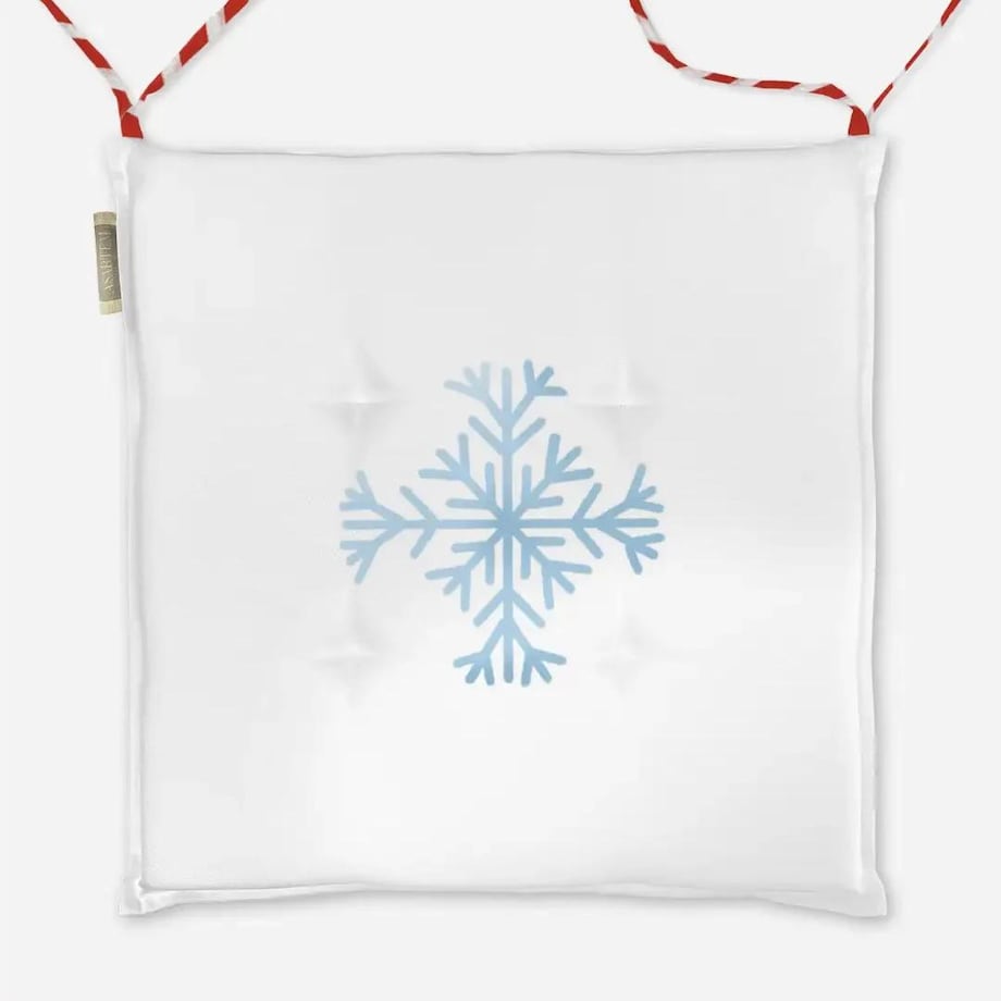 Poduszka świąteczna na krzesło - Minimalistyczna śnieżynka