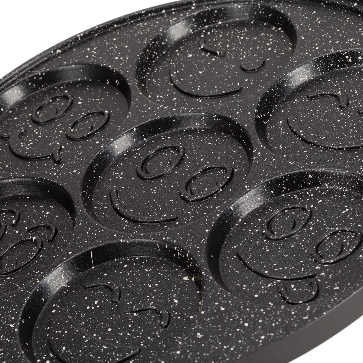 Marmurowa patelnia do pancakes naleśników jajek BUŹKI MINKI EMOTKI 26cm KAMILLE
