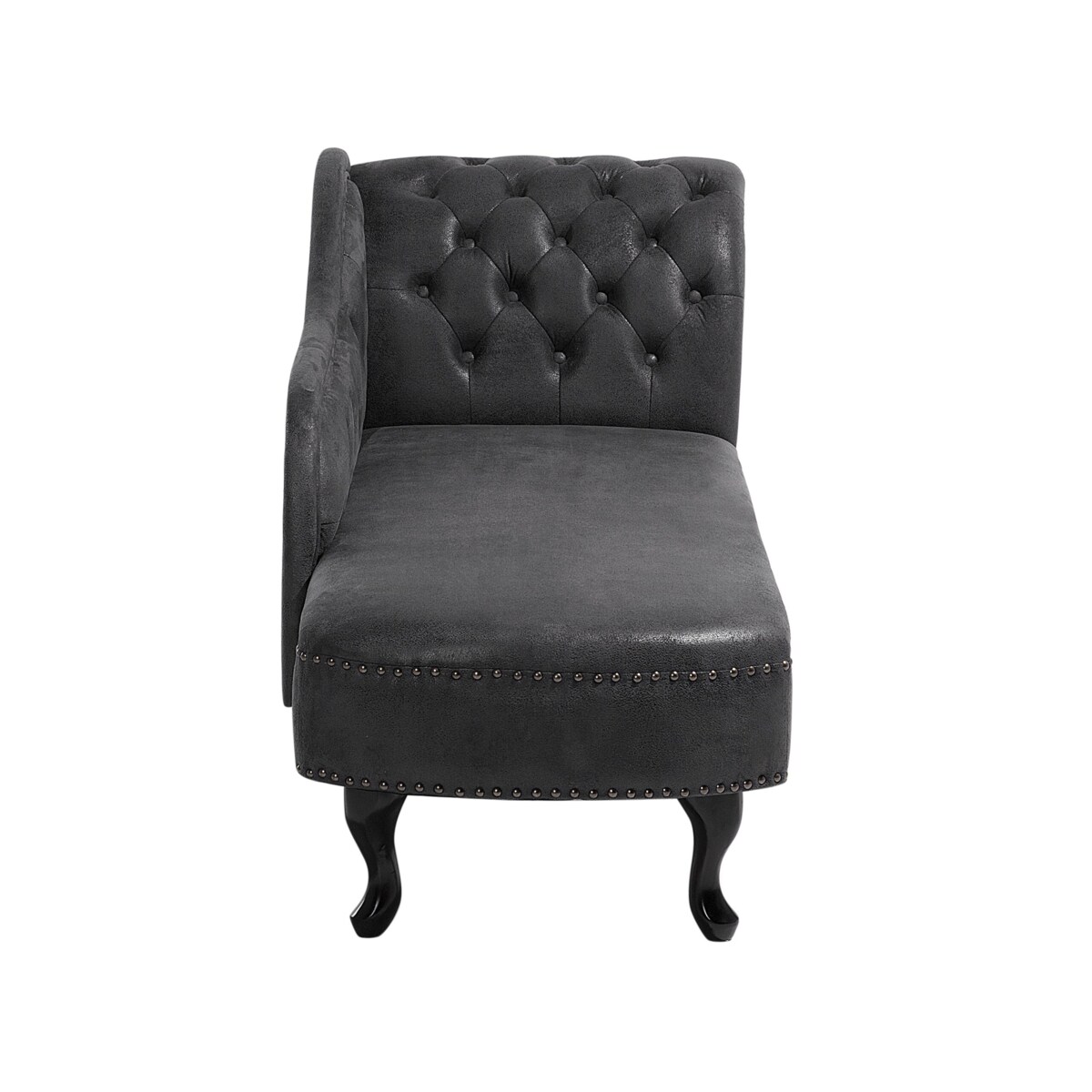 Szezlong eko zamsz prawostronny szary NIMES