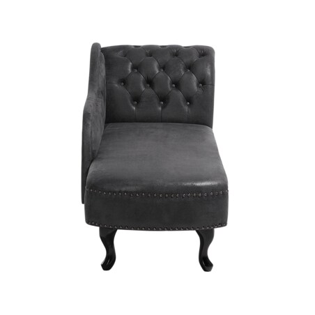 Szezlong eko zamsz prawostronny szary NIMES