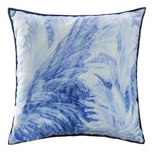 Poszewka dekoracyjna świąteczna 43x43 niebieska, zima