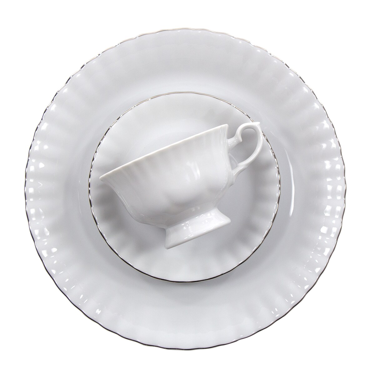 Serwis obiadowy dla 12 osób 44 el. Iwona Platynowa Linia B357