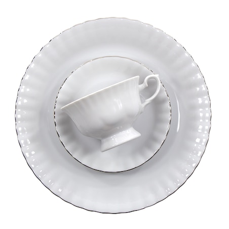 Serwis obiadowy dla 12 osób 44 el. Iwona Platynowa Linia B357