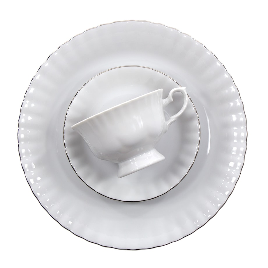 Serwis obiadowy dla 12 osób 44 el. Iwona Platynowa Linia B357