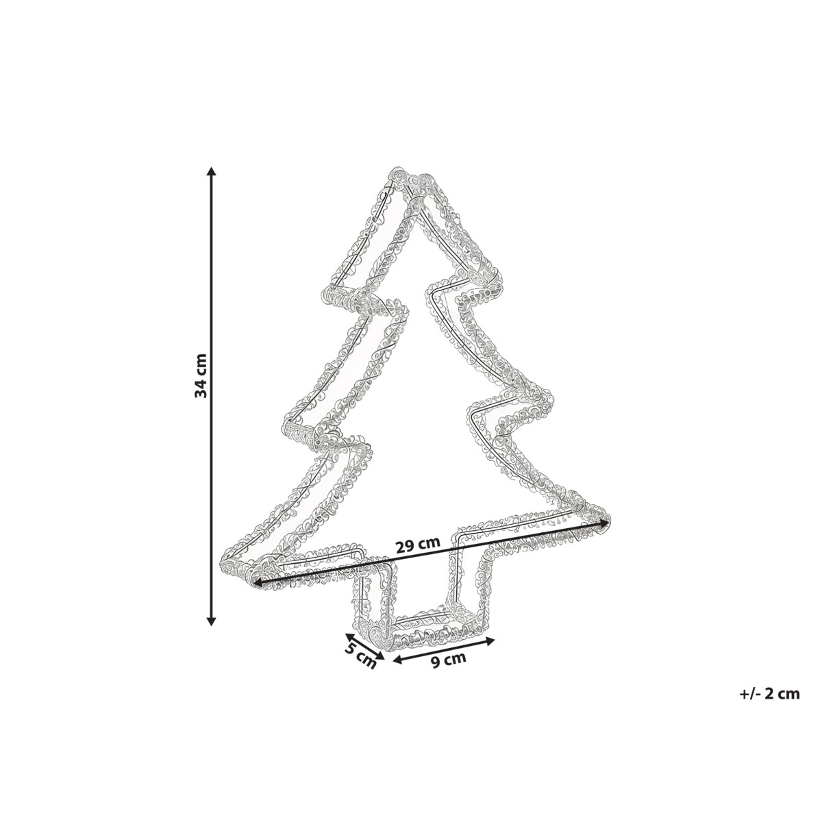 Dekoracja ogrodowa LED OLBOAN Choinka 34 cm Biały