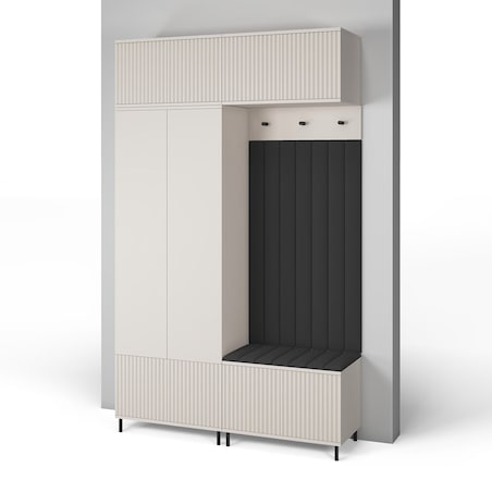 Przedpokój Ritmo wersja 2 szafa frezowana Trinity 16 beż kaszmir