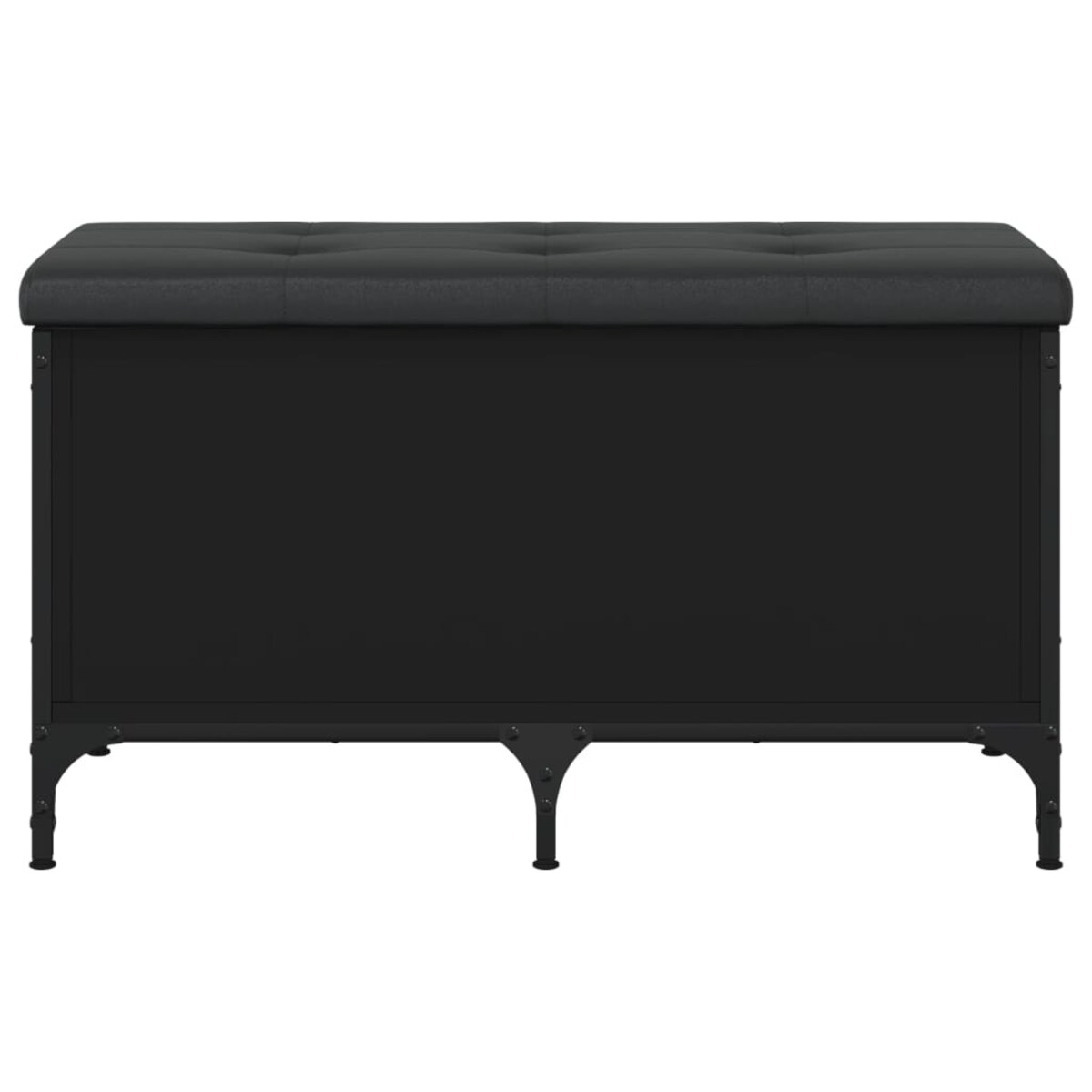 vidaXL Ławka ze schowkiem, czarna, 82x42x45cm, materiał drewnopochodny