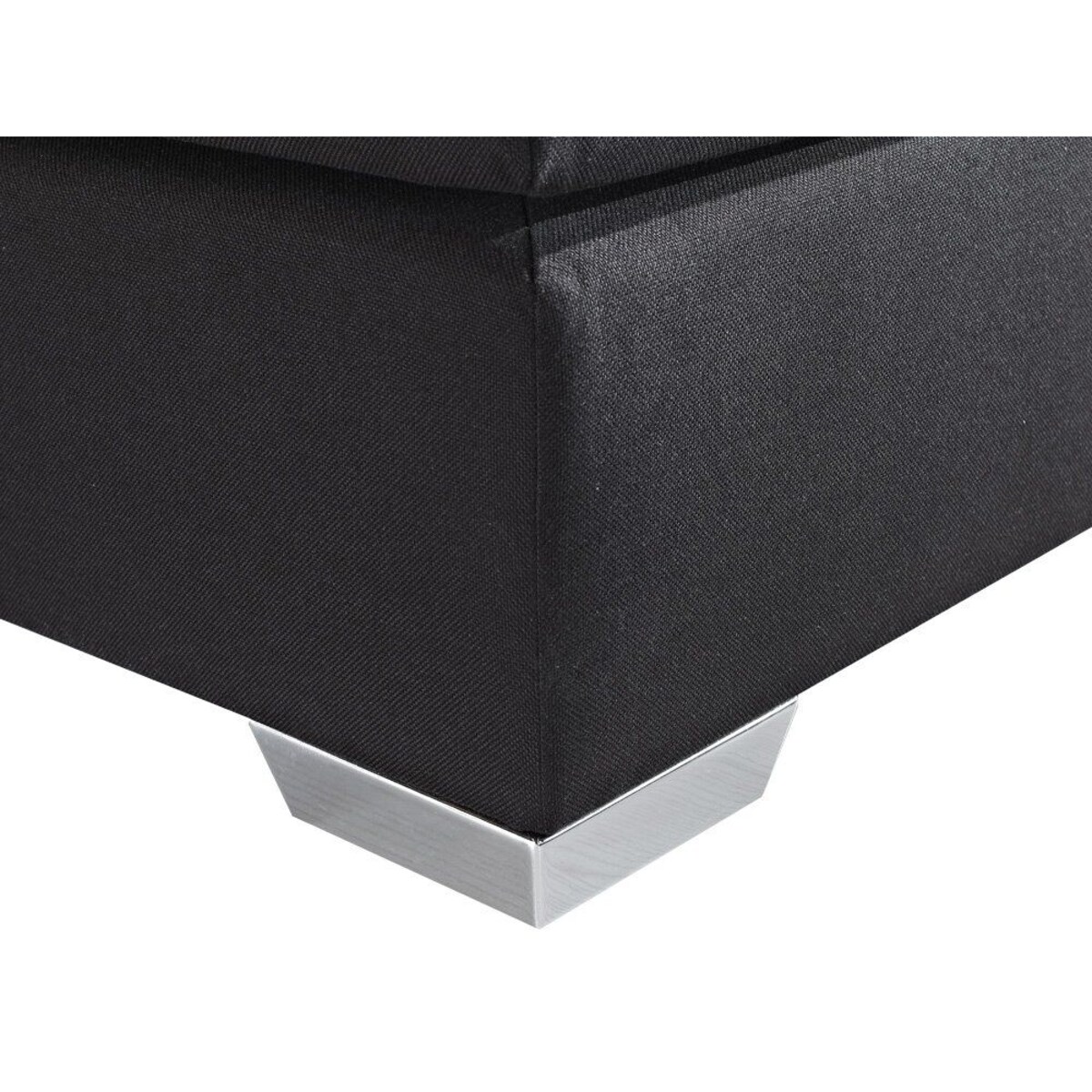 Łóżko kontynentalne ekoskóra 180 x 200 cm czarne PRESIDENT