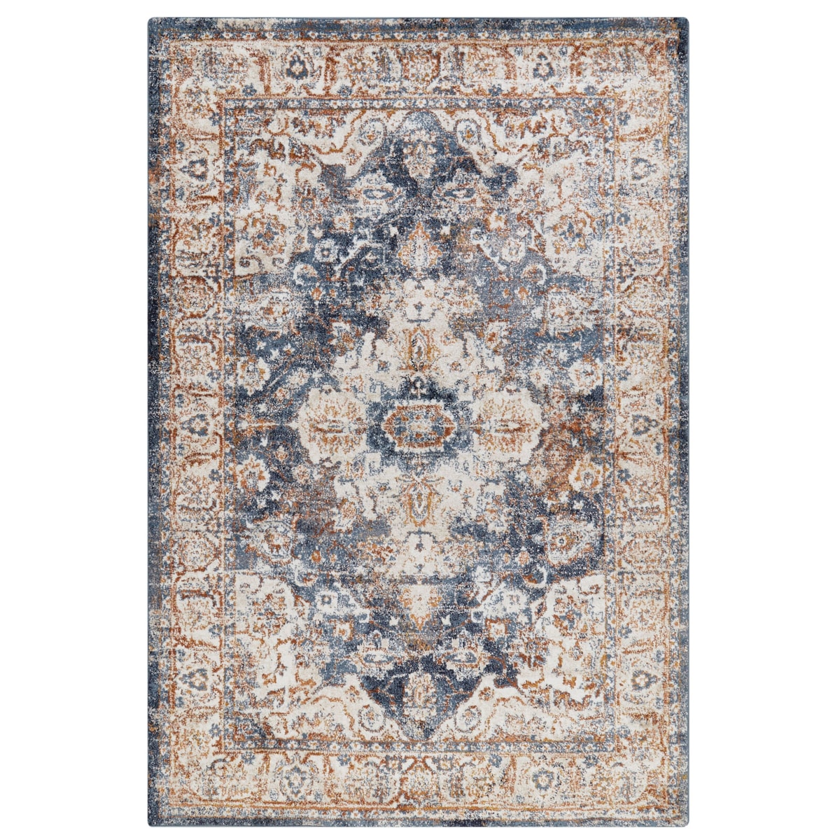 Dywan 200 x 300 cm beżowy z niebieskim DVIN