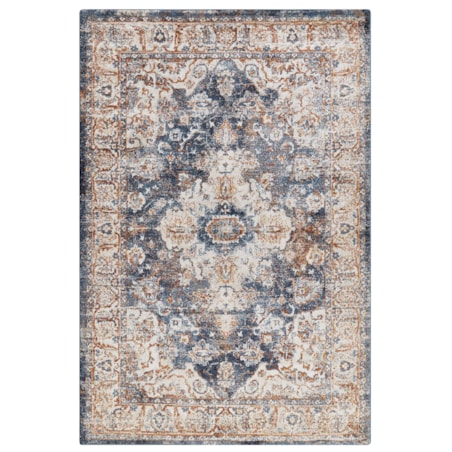 Dywan 200 x 300 cm beżowy z niebieskim DVIN