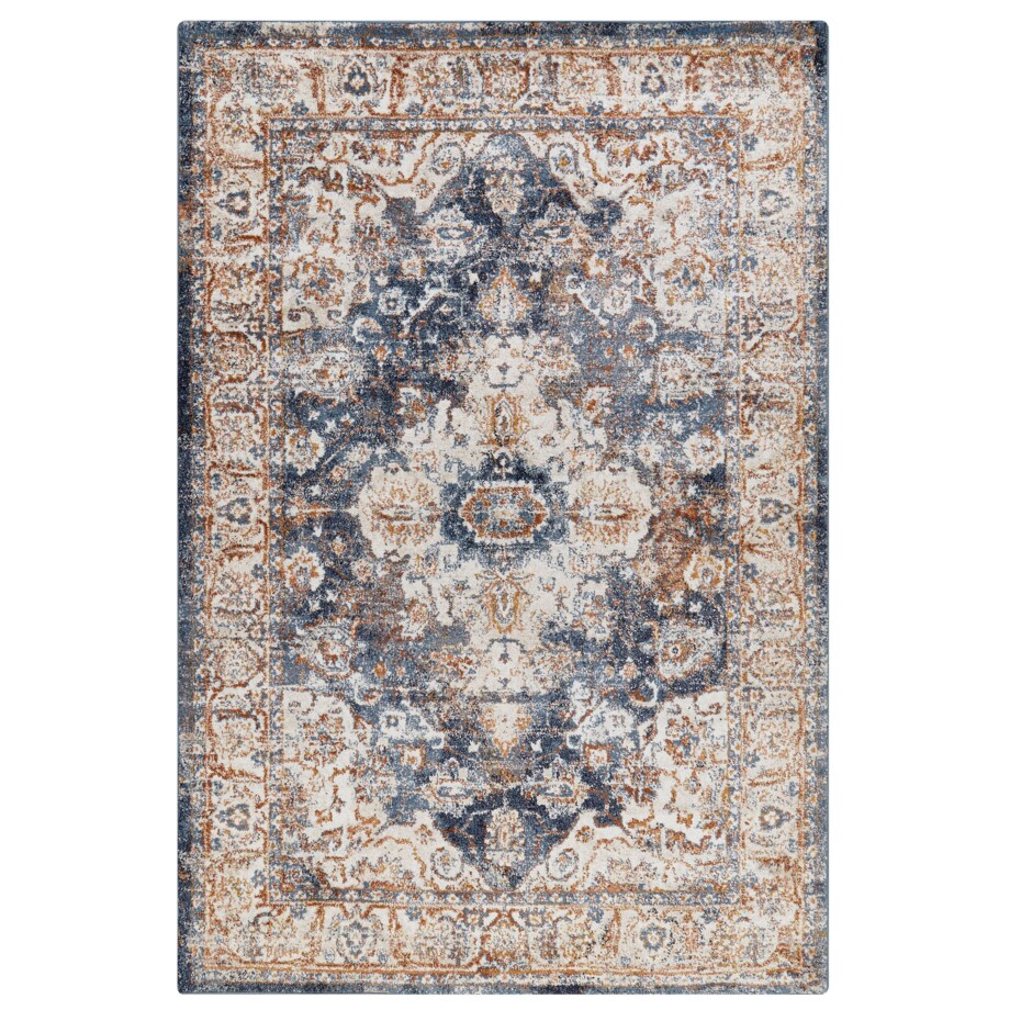 Dywan 200 x 300 cm beżowy z niebieskim DVIN