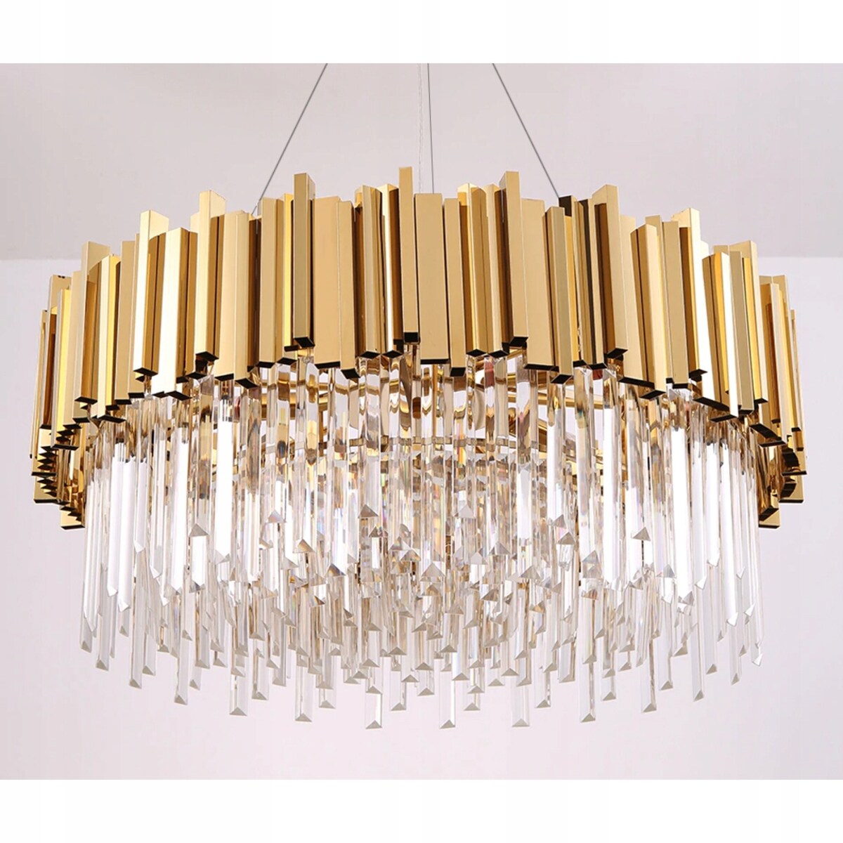 Lampa Kryształowa Sufitowa Plafon Chrom Kryształ