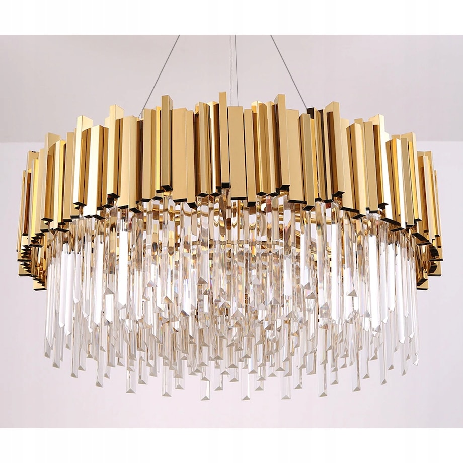 Lampa Kryształowa Sufitowa Plafon Chrom Kryształ