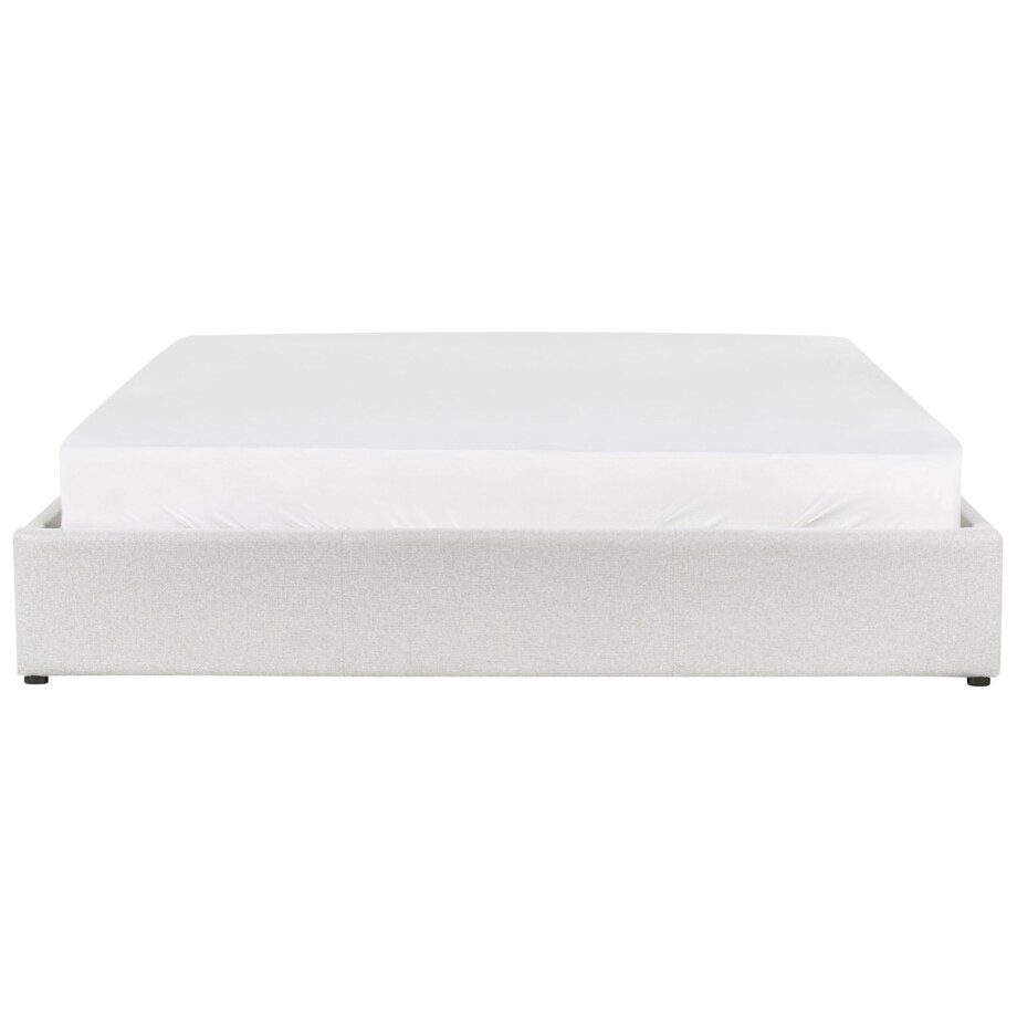 Łóżko z pojemnikiem tapicerowane 180 x 200 cm jasnoszare DINAN