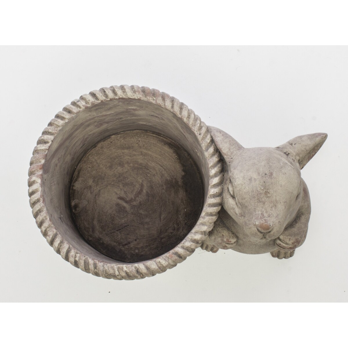 Osłonka na doniczkę - 16x24x16 cm królik i jego szary koszyk