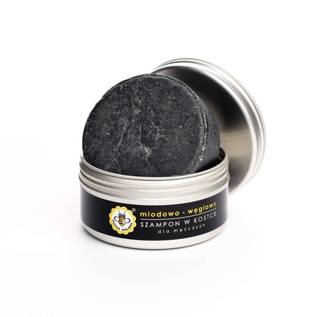 szampon w kostce MIODOWO-WĘGLOWY