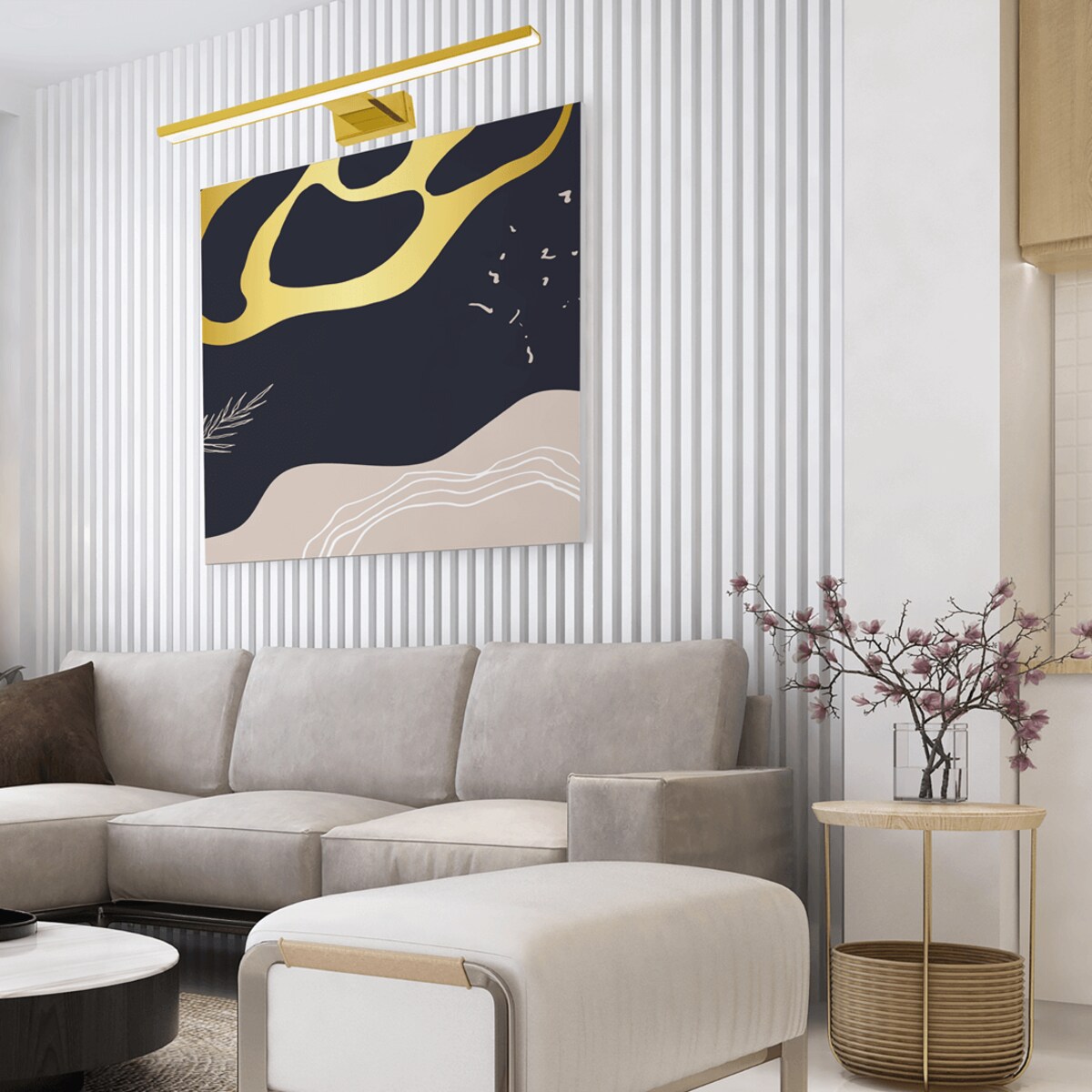 Złoty kinkiet metalowy Pinto listwa LED 12W do pokoju