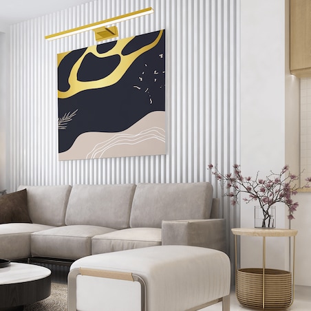 Złoty kinkiet metalowy Pinto listwa LED 12W do pokoju