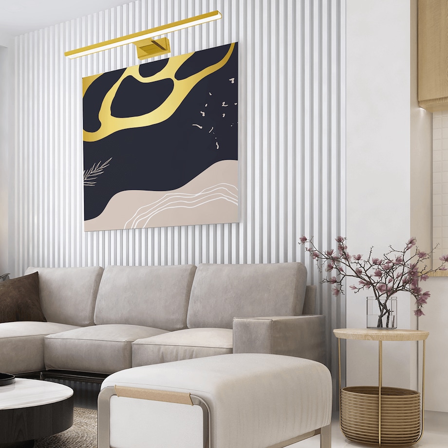 Złoty kinkiet metalowy Pinto listwa LED 12W do pokoju