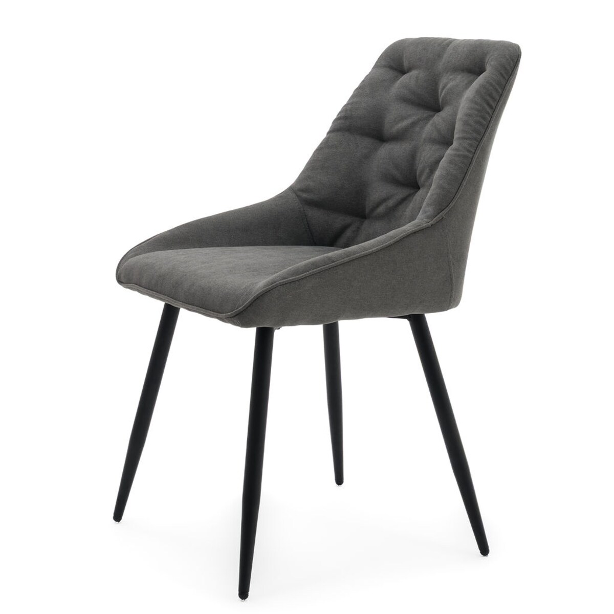 Krzesło tapicerowane LUMO szare na czarnych nogach do salonu biura