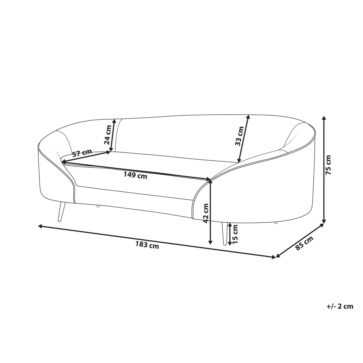 Sofa welurowa beżowa SAVAR
