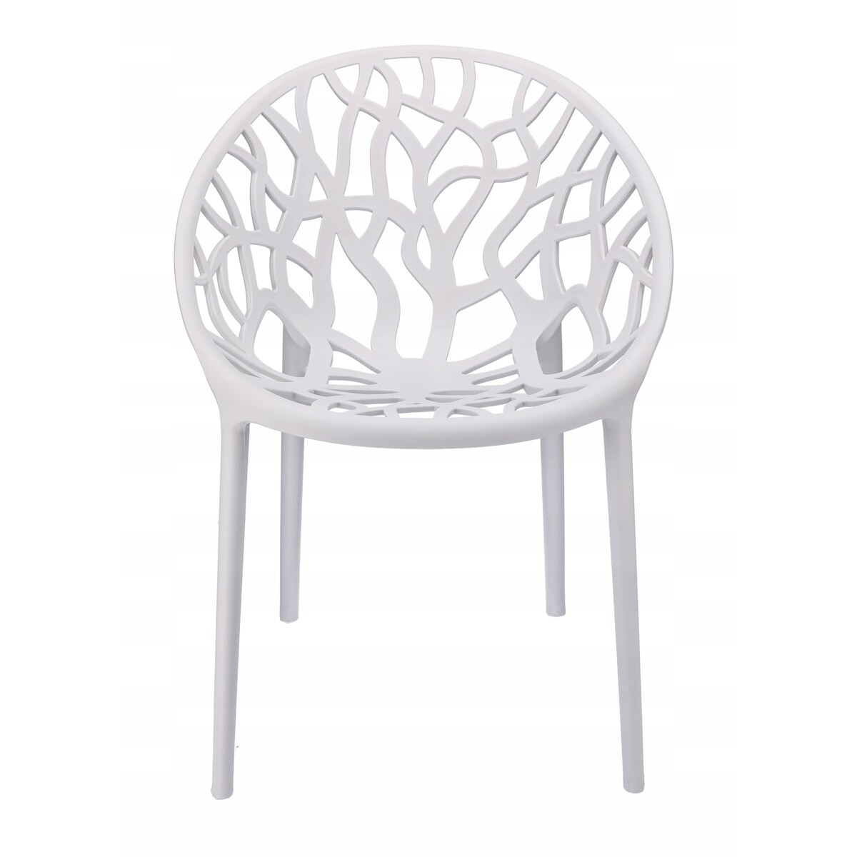 Krzesło eleganckie plastikowe ALBERO białe