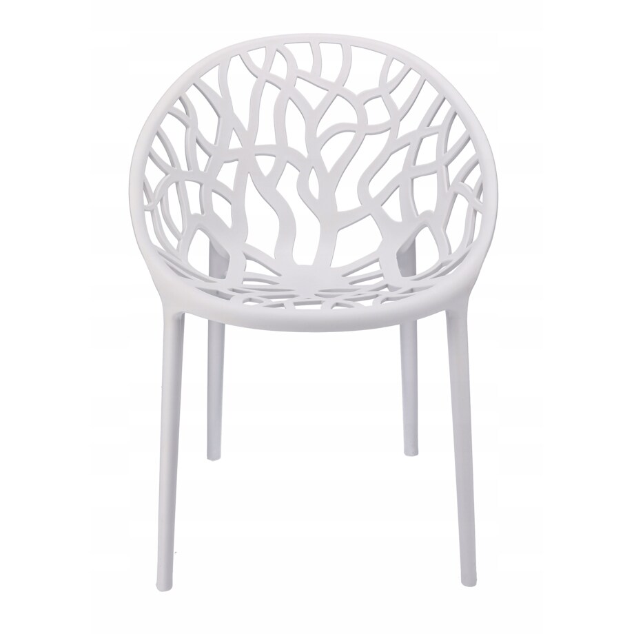 Krzesło eleganckie plastikowe ALBERO białe