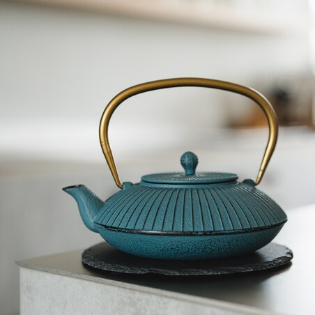 Dzbanek żeliwny Linhai 1.1L niebieski