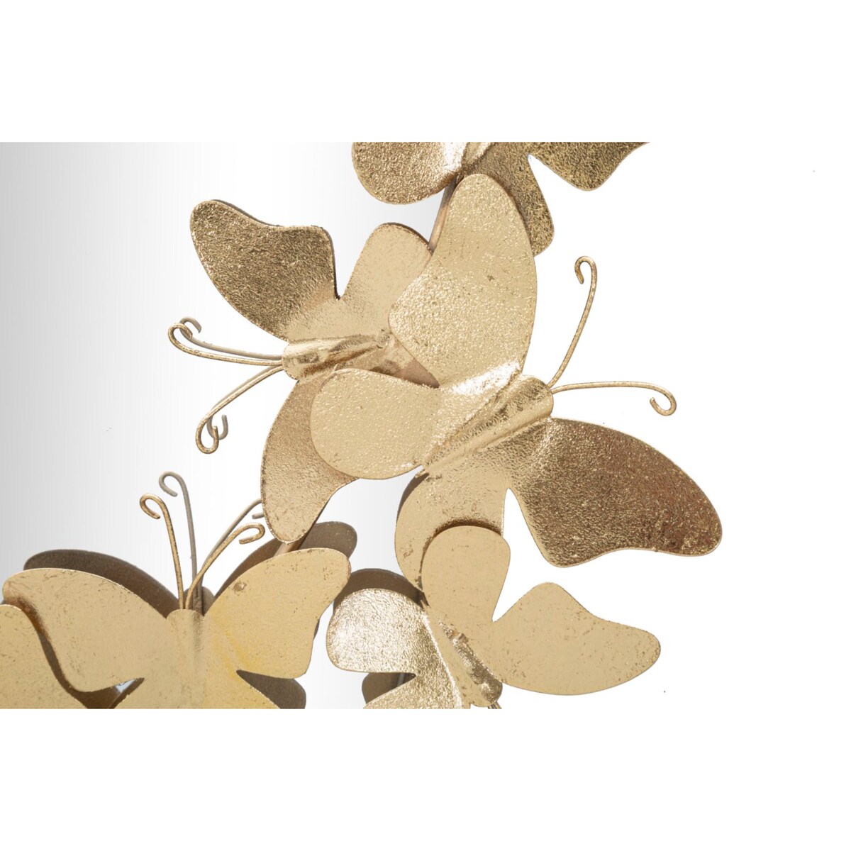 Lustro ścienne Oval Butterfly, kolor złoty, żelazo, 59 x 3 x 89,5 cm, kształt owalny, motyw: motyle, do salonu i przedpokoju, Mauro Ferretti