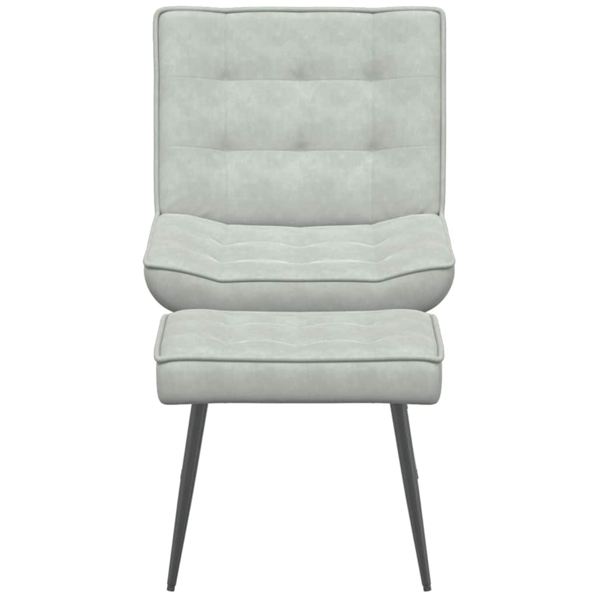 vidaXL Fotel z podnóżkiem, jasnoszary, obity aksamitem