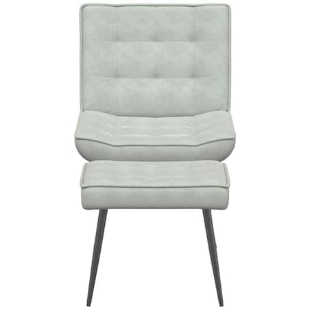 vidaXL Fotel z podnóżkiem, jasnoszary, obity aksamitem