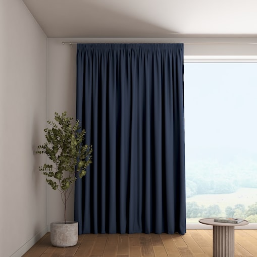 Zasłona na taśmie marszczącej 1 szt. 130x245 granatowy