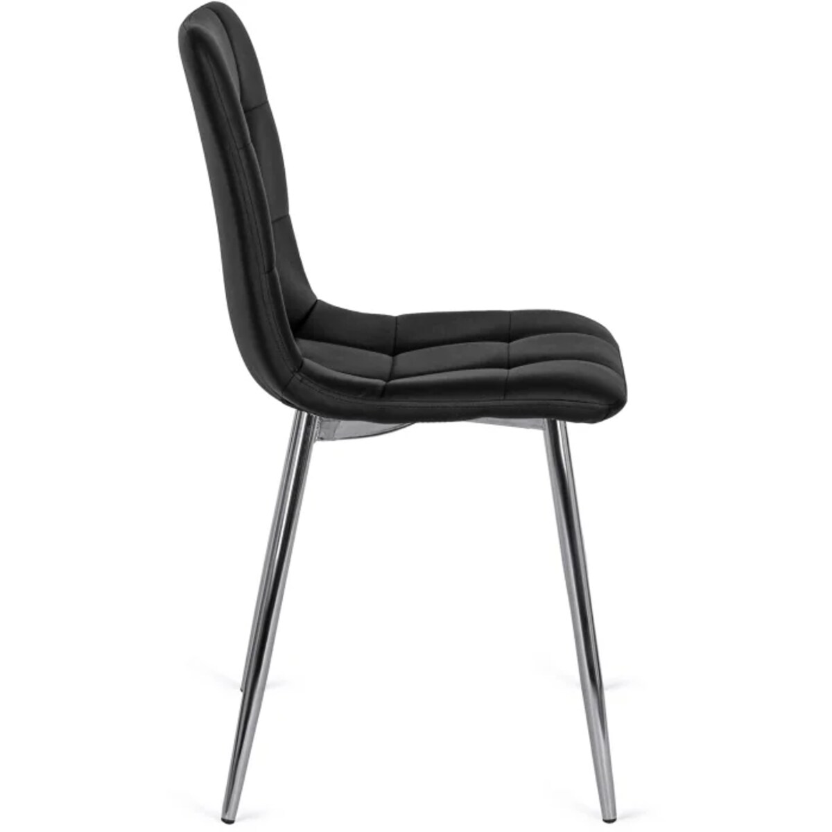 Krzesło Tapicerowane do Jadalni ENZO Czarne Ekoskóra Nowoczesne Loft