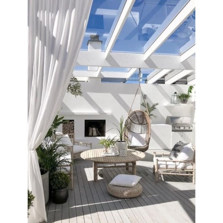 Zasłony tarasowe do altany BIAŁE 140x250 gotowe na taśmie tunel wodoodporne od słońca