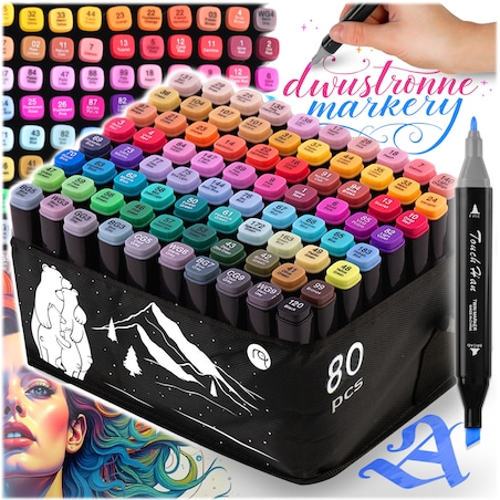 Mata edukacyjna do malowania Ricokids + markery dwustronne 80szt