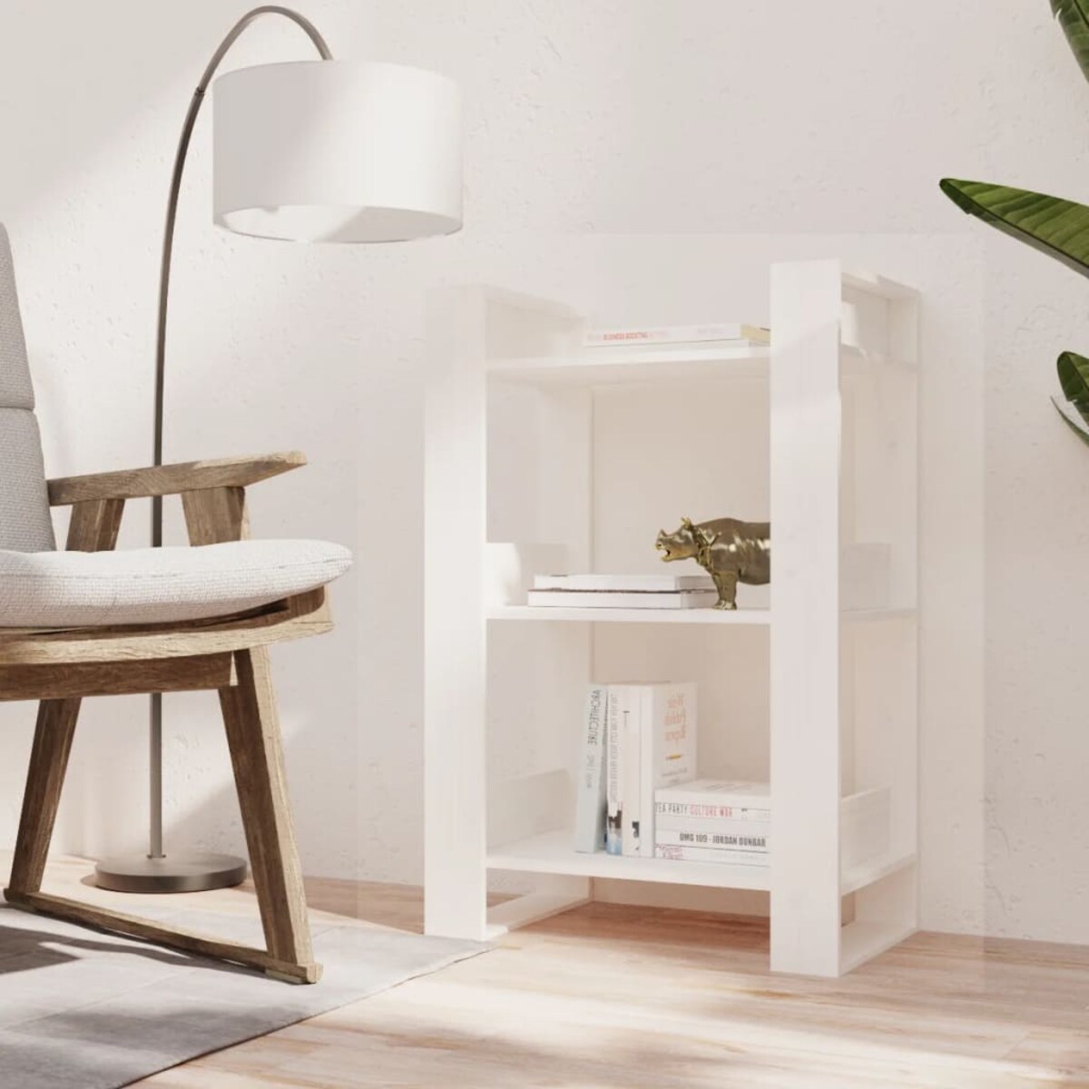 vidaXL Regał na książki/przegroda, biały, 60x35x91 cm, sosnowy