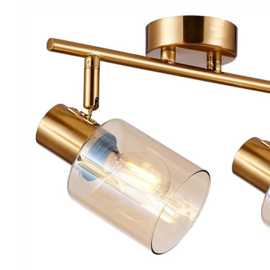 Podwójna lampa sufitowa Santia SPL-65342-2-BRO-AMB Italux mosiądz bursztynowy