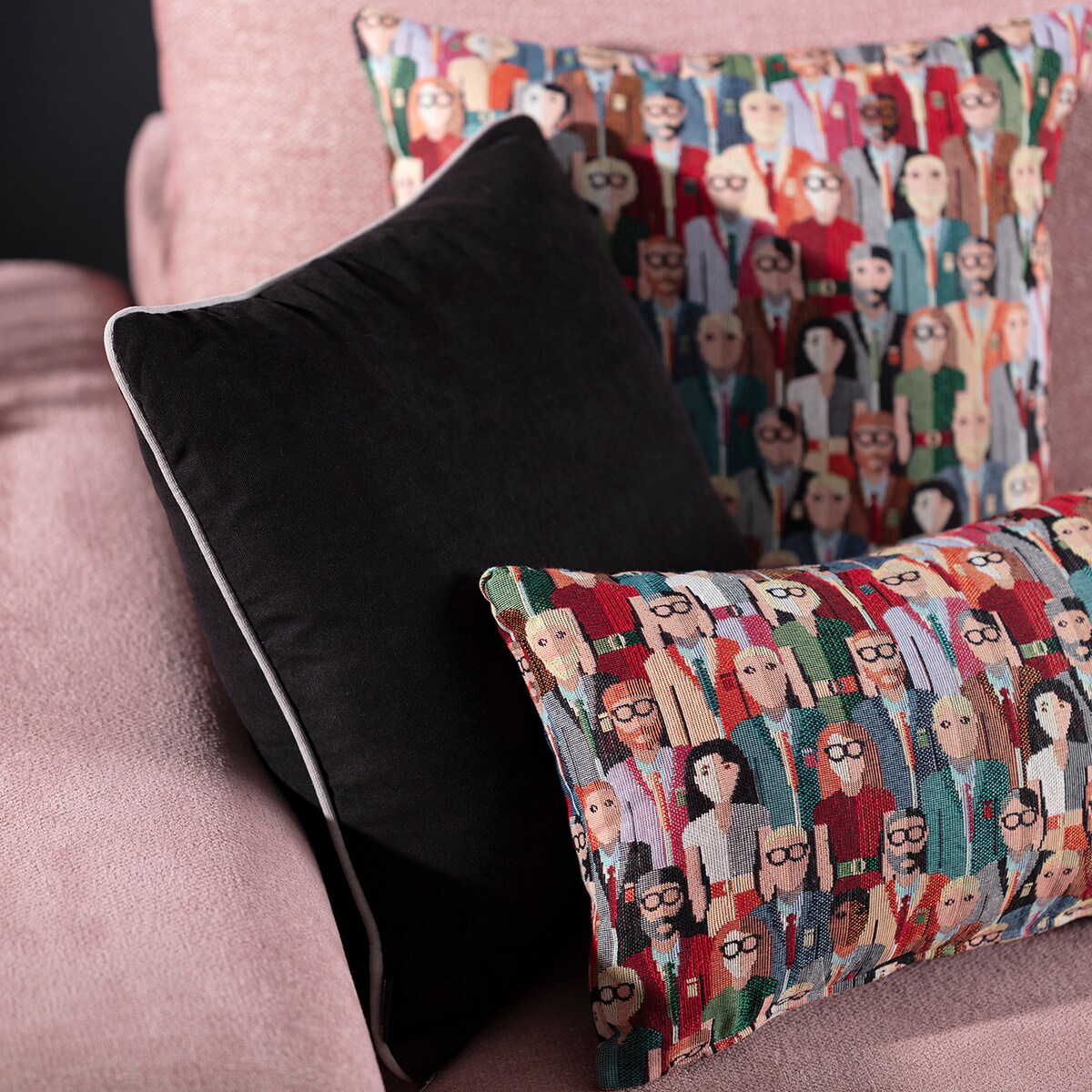 Zestaw poduszek do salonu Modern People, 43x43/45x45/47x28 cm