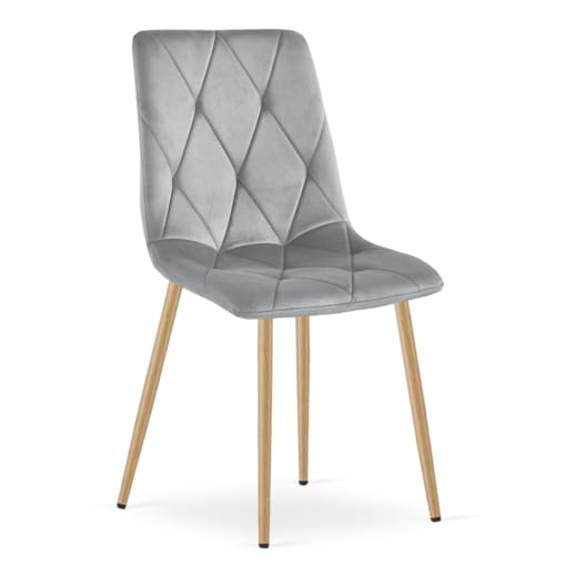 Krzesło Libra nowoczesny design, Jasny Szary Aksamit / Nogi Kolor Drewna X3