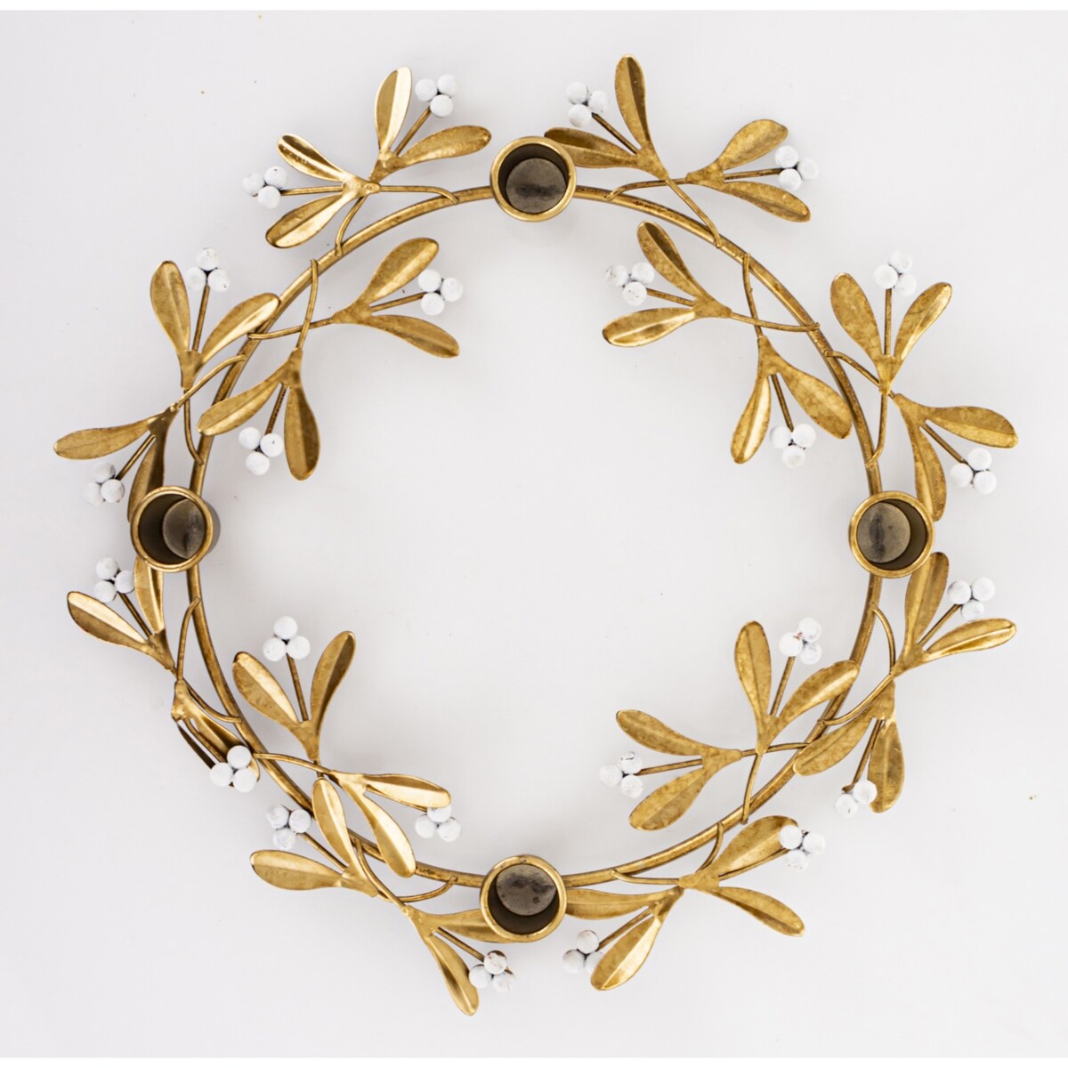 Świecznik metalowy na 4 świece złoty 4,5x32 cm CERCHIO