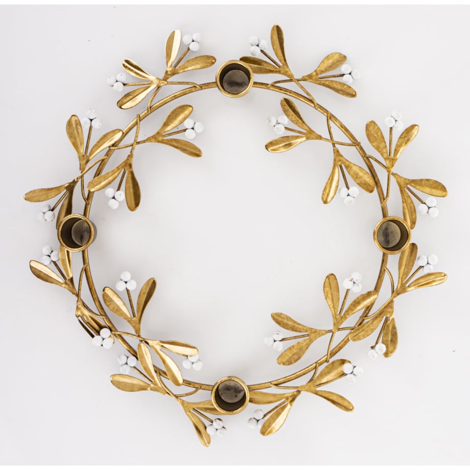 Świecznik metalowy na 4 świece złoty 4,5x32 cm CERCHIO